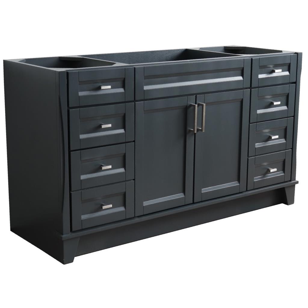 Bellaterra Home, Terni 60" Dark Gray Single Vanity, Cabinet Only, Cabinet Only (No Top)#top-options_cabinet-only-(no-top)-top