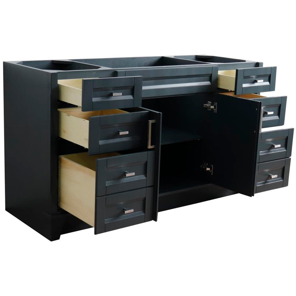 Bellaterra Home, Terni 60" Dark Gray Single Vanity, Cabinet Only, Cabinet Only (No Top)#top-options_cabinet-only-(no-top)-top