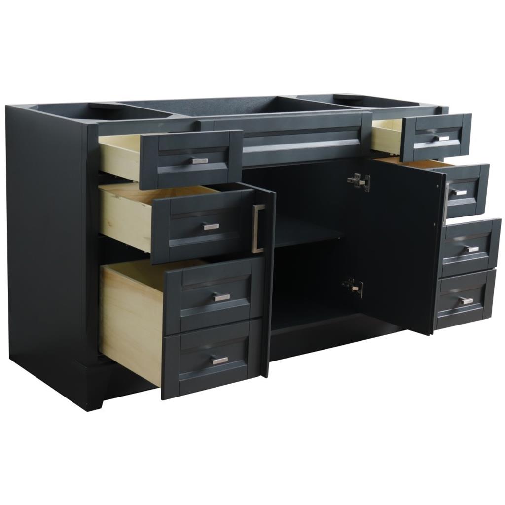 Bellaterra Home, Terni 60" Dark Gray Single Vanity, Cabinet Only, Cabinet Only (No Top)#top-options_cabinet-only-(no-top)-top