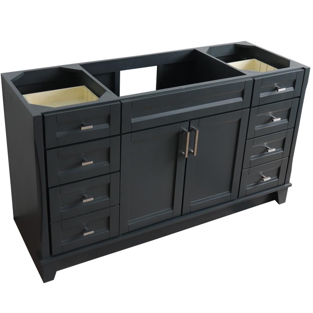 Bellaterra Home, Terni 60" Dark Gray Single Vanity, Cabinet Only, Cabinet Only (No Top)#top-options_cabinet-only-(no-top)-top