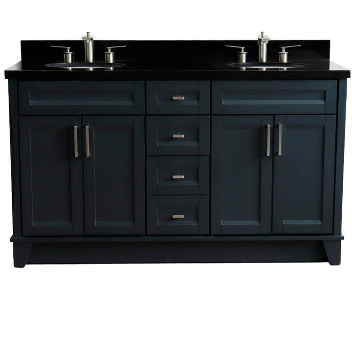 Bellaterra Home, Terni 61" Dark Gray Double Vanity, Oval Sink, Black Galaxy Granite#top-options_black-galaxy-granite-top