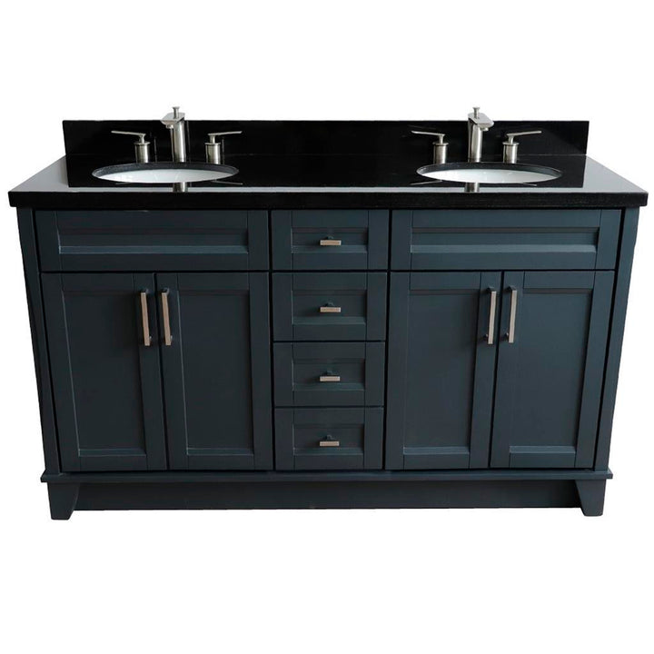 Bellaterra Home, Terni 61" Dark Gray Double Vanity, Oval Sink, Black Galaxy Granite#top-options_black-galaxy-granite-top