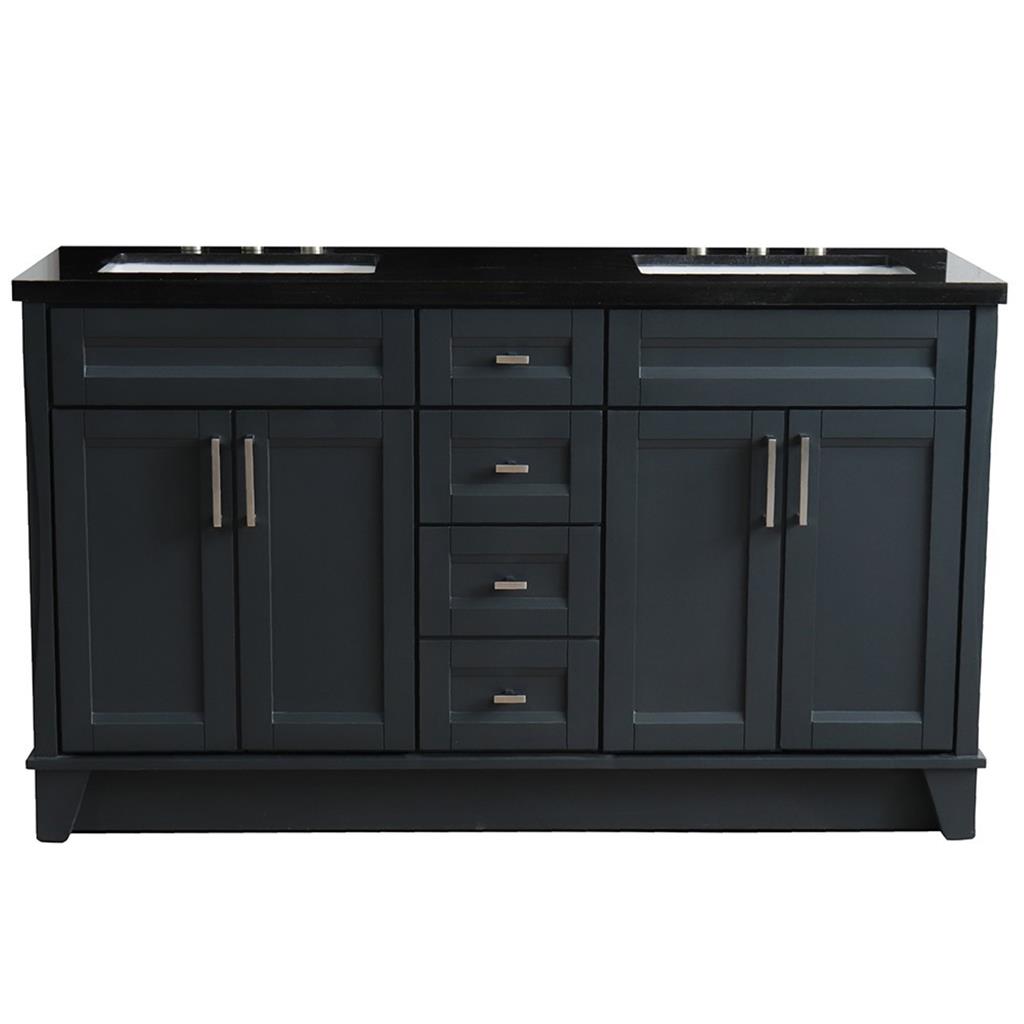 Bellaterra Home, Terni 61" Dark Gray Double Vanity, Rectangle Sink, Black Galaxy Granite#top-options_black-galaxy-granite-top