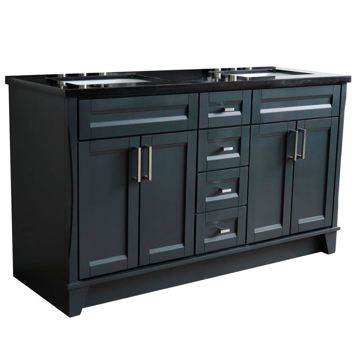 Bellaterra Home, Terni 61" Dark Gray Double Vanity, Rectangle Sink, Black Galaxy Granite#top-options_black-galaxy-granite-top