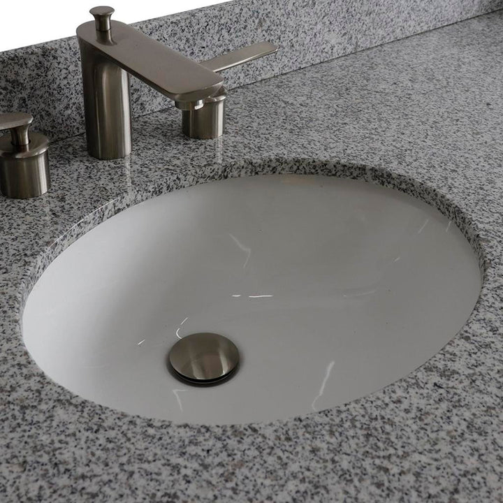 Bellaterra Home, Terni 61" Dark Gray Double Vanity, Oval Sink, Gray Granite#top-options_gray-granite-top