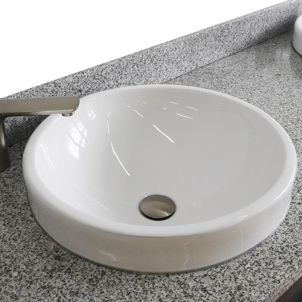 Bellaterra Home, Terni 61" Dark Gray Double Vanity, Round Sink, Gray Granite#top-options_gray-granite-top