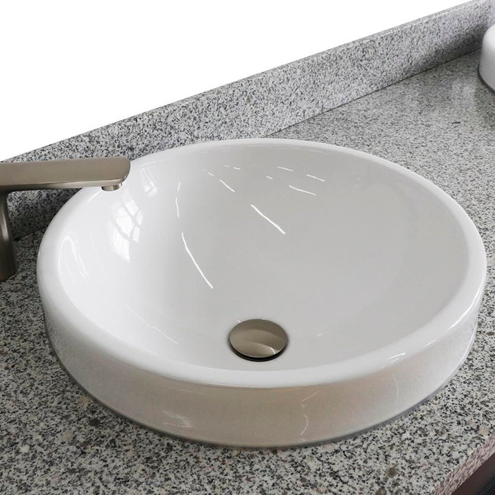 Bellaterra Home, Terni 61" Dark Gray Double Vanity, Round Sink, Gray Granite#top-options_gray-granite-top