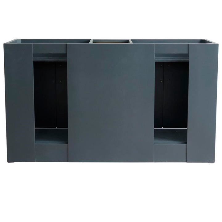 Bellaterra Home, Terni 61" Dark Gray Double Vanity, Round Sink, White Quartz#top-options_white-quartz-top