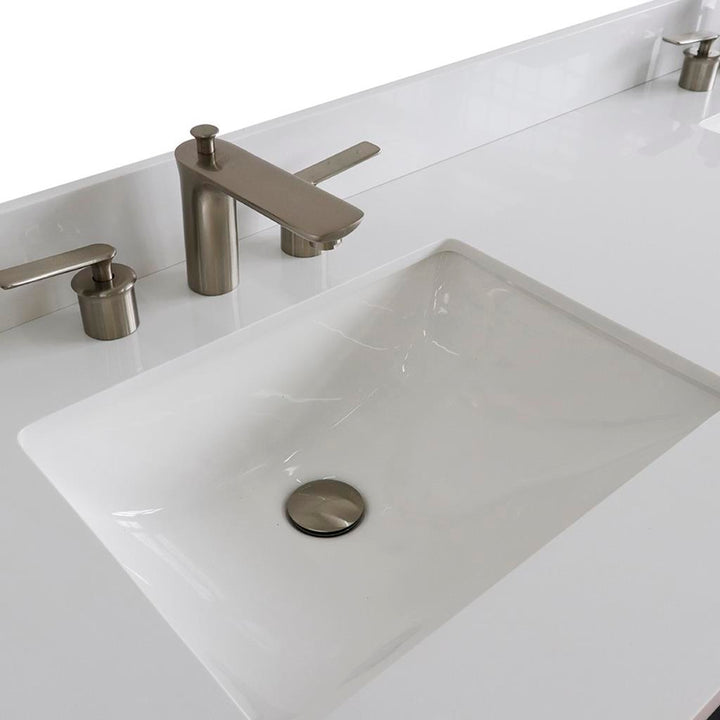 Bellaterra Home, Terni 61" Dark Gray Double Vanity, Rectangle Sink, White Quartz#top-options_white-quartz-top