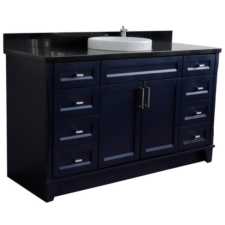 Bellaterra Home, Terni 61" Blue Single Vanity, Round Sink, Black Galaxy Granite#top-options_black-galaxy-granite-top