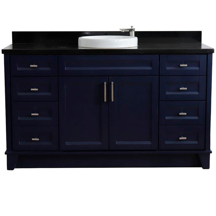 Bellaterra Home, Terni 61" Blue Single Vanity, Round Sink, Black Galaxy Granite#top-options_black-galaxy-granite-top