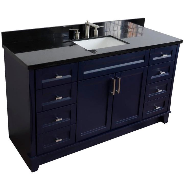 Bellaterra Home, Terni 61" Blue Single Vanity, Rectangle Sink, Black Galaxy Granite#top-options_black-galaxy-granite-top