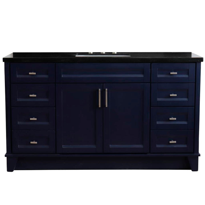 Bellaterra Home, Terni 61" Blue Single Vanity, Rectangle Sink, Black Galaxy Granite#top-options_black-galaxy-granite-top
