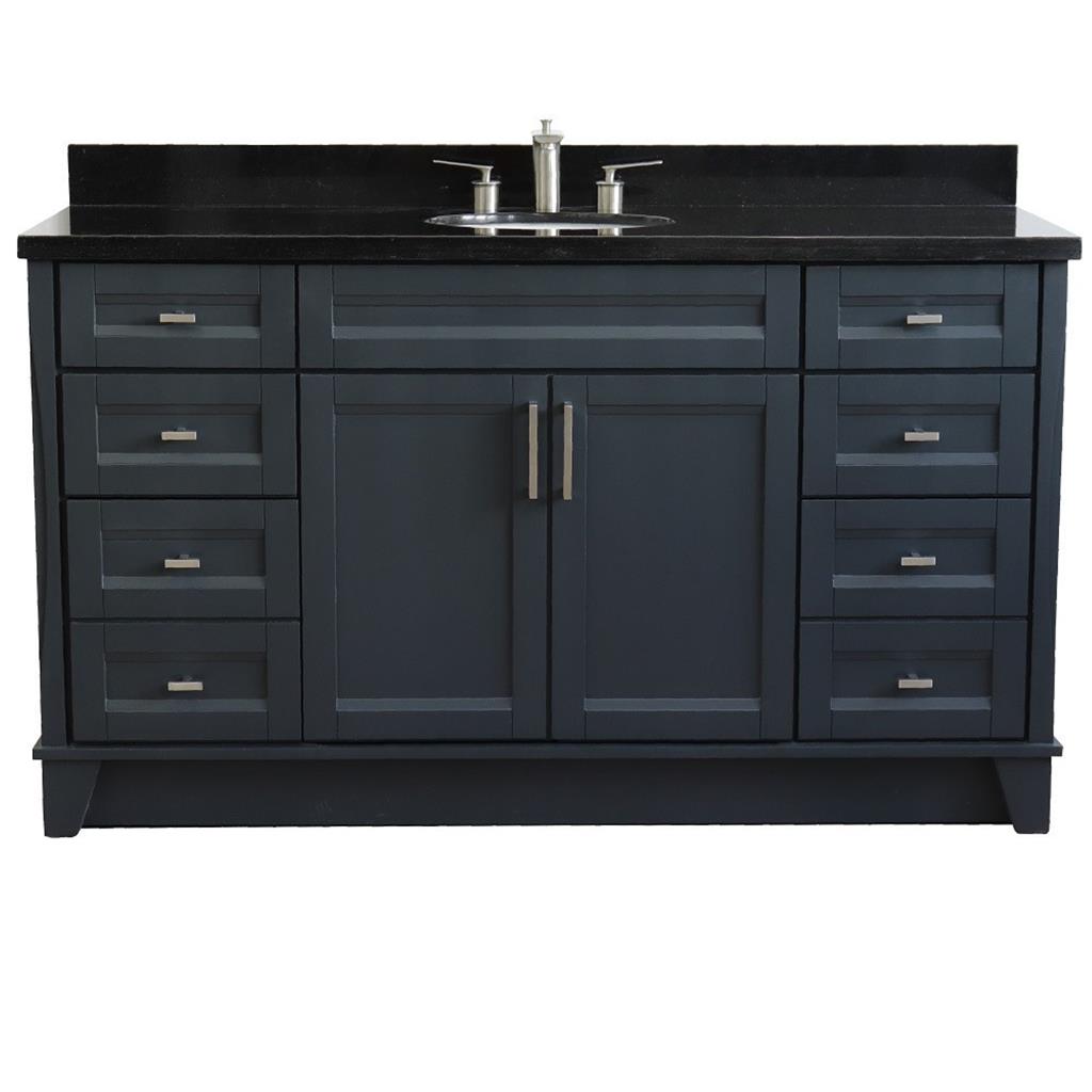 Bellaterra Home, Terni 61" Dark Gray Single Vanity, Oval Sink, Black Galaxy Granite#top-options_black-galaxy-granite-top