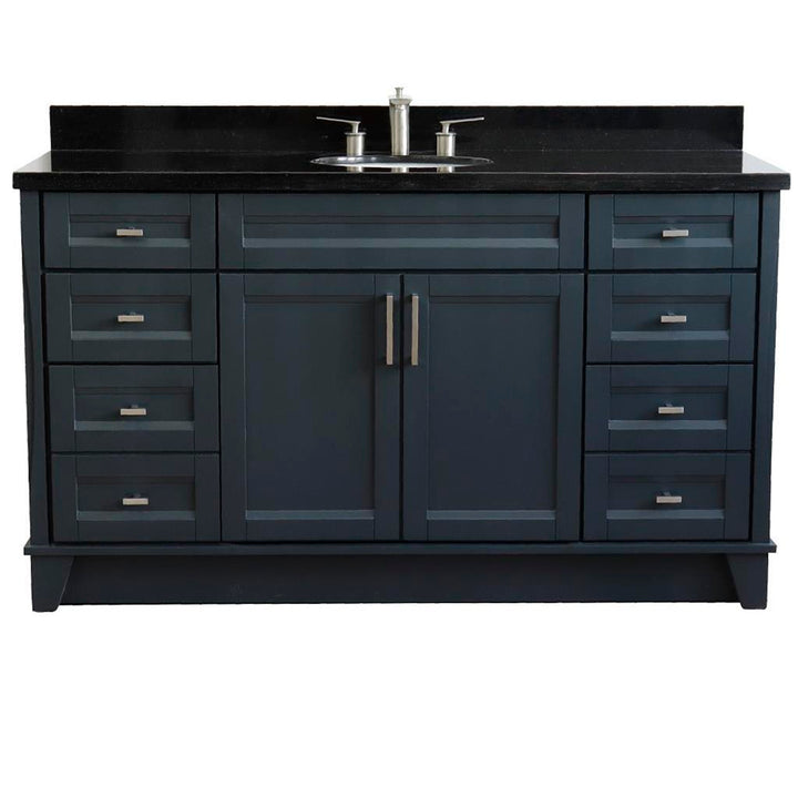 Bellaterra Home, Terni 61" Dark Gray Single Vanity, Oval Sink, Black Galaxy Granite#top-options_black-galaxy-granite-top
