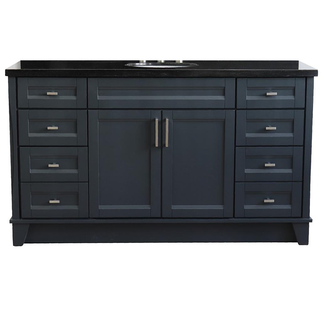 Bellaterra Home, Terni 61" Dark Gray Single Vanity, Oval Sink, Black Galaxy Granite#top-options_black-galaxy-granite-top