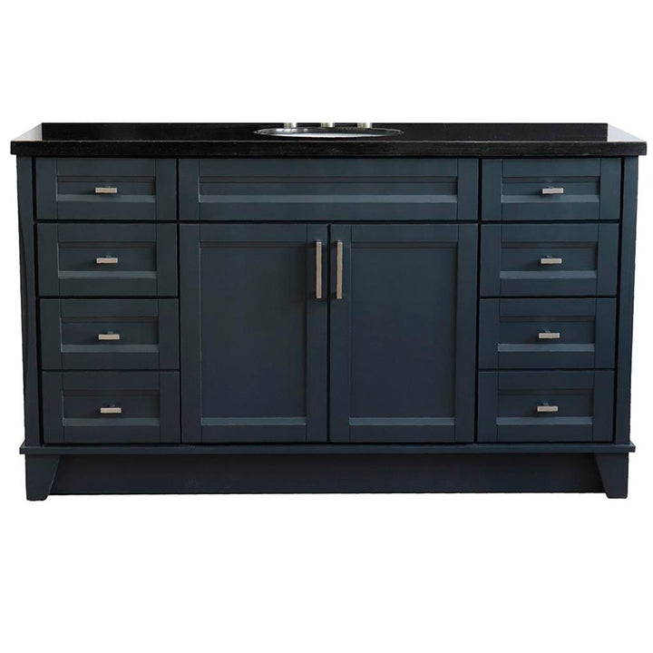 Bellaterra Home, Terni 61" Dark Gray Single Vanity, Oval Sink, Black Galaxy Granite#top-options_black-galaxy-granite-top