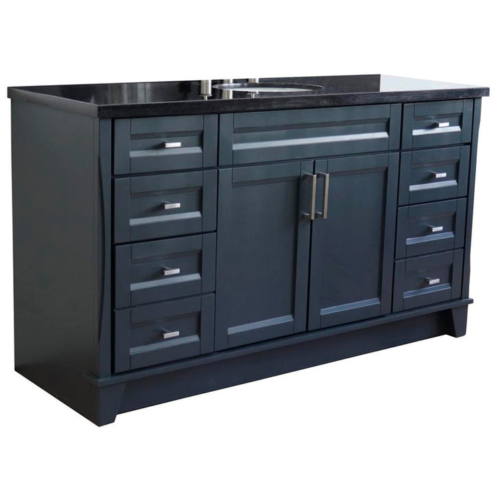 Bellaterra Home, Terni 61" Dark Gray Single Vanity, Oval Sink, Black Galaxy Granite#top-options_black-galaxy-granite-top