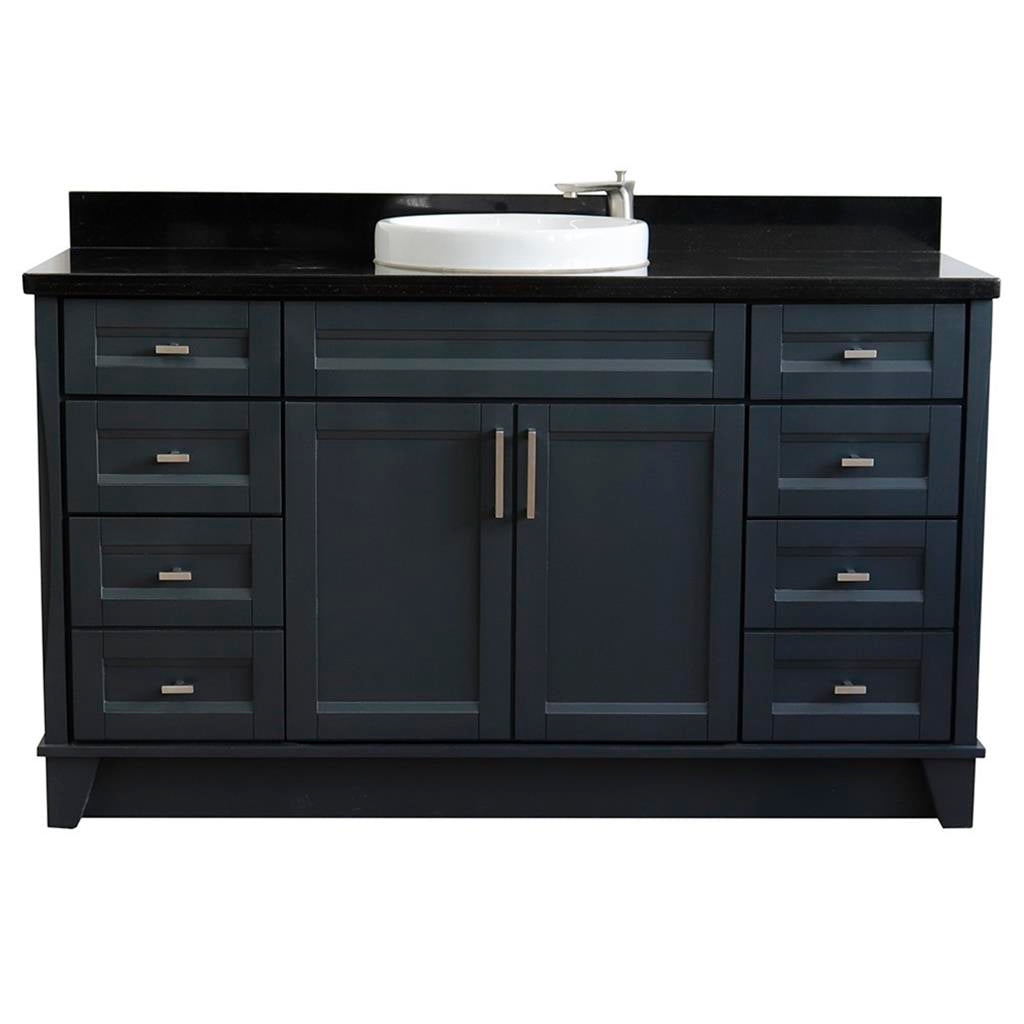 Bellaterra Home, Terni 61" Dark Gray Single Vanity, Round Sink, Black Galaxy Granite#top-options_black-galaxy-granite-top