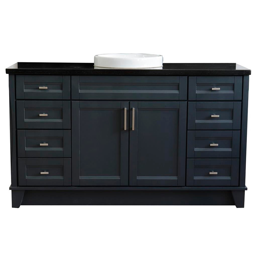 Bellaterra Home, Terni 61" Dark Gray Single Vanity, Round Sink, Black Galaxy Granite#top-options_black-galaxy-granite-top