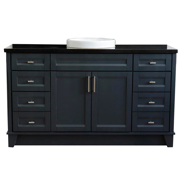 Bellaterra Home, Terni 61" Dark Gray Single Vanity, Round Sink, Black Galaxy Granite#top-options_black-galaxy-granite-top
