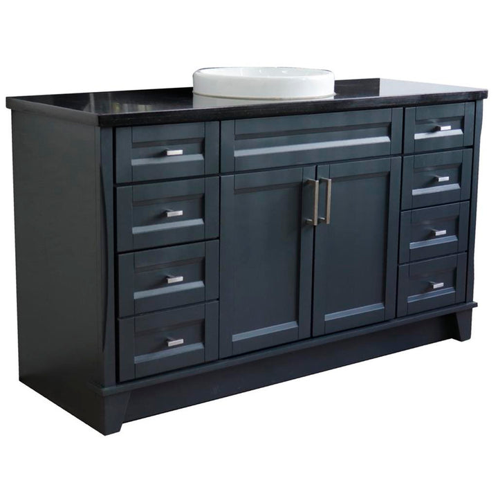 Bellaterra Home, Terni 61" Dark Gray Single Vanity, Round Sink, Black Galaxy Granite#top-options_black-galaxy-granite-top