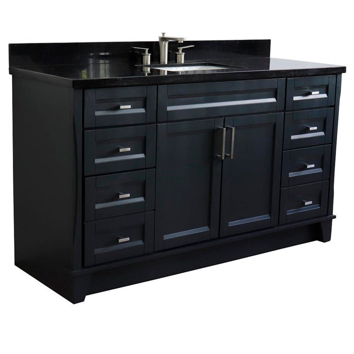 Bellaterra Home, Terni 61" Dark Gray Single Vanity, Rectangle Sink, Black Galaxy Granite#top-options_black-galaxy-granite-top