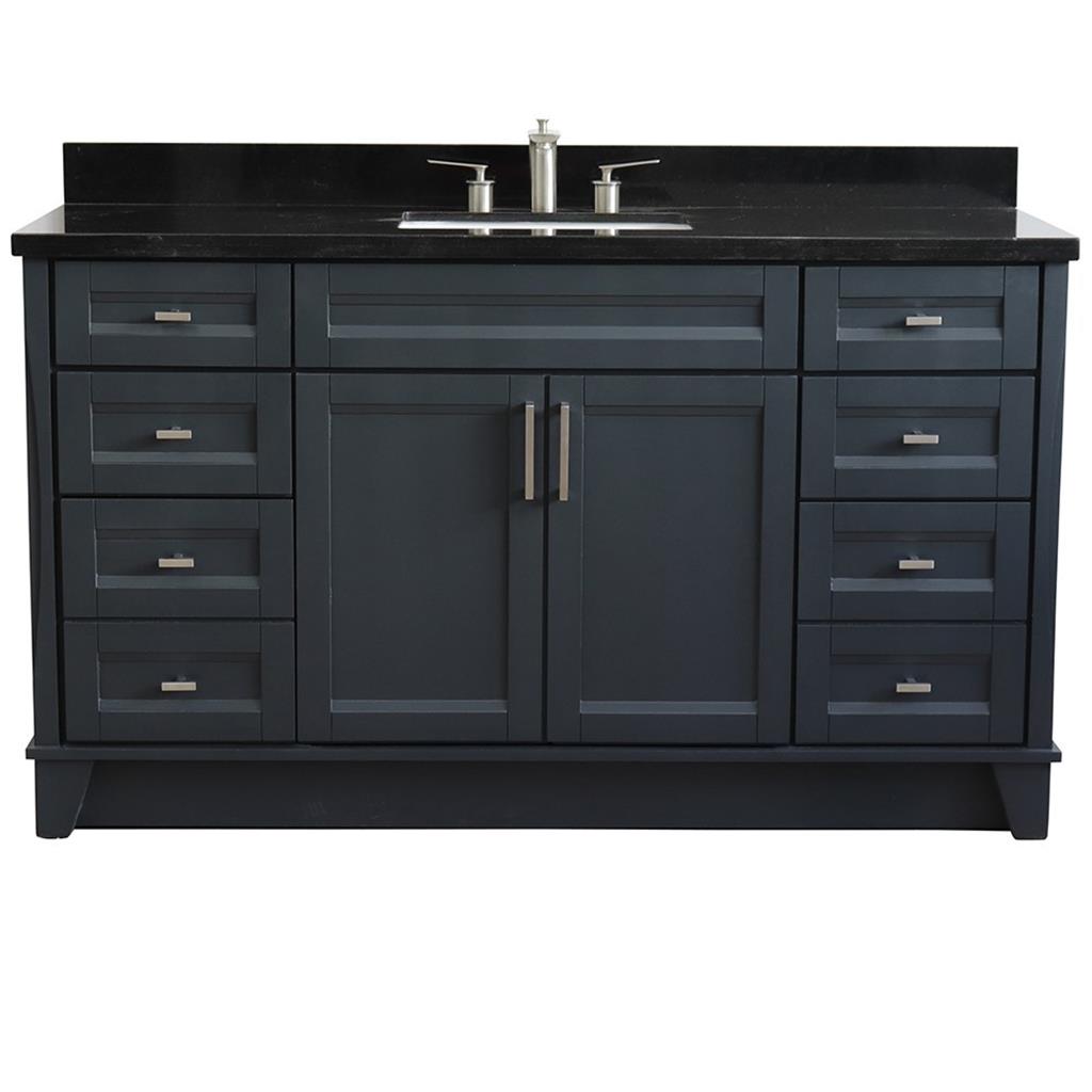Bellaterra Home, Terni 61" Dark Gray Single Vanity, Rectangle Sink, Black Galaxy Granite#top-options_black-galaxy-granite-top