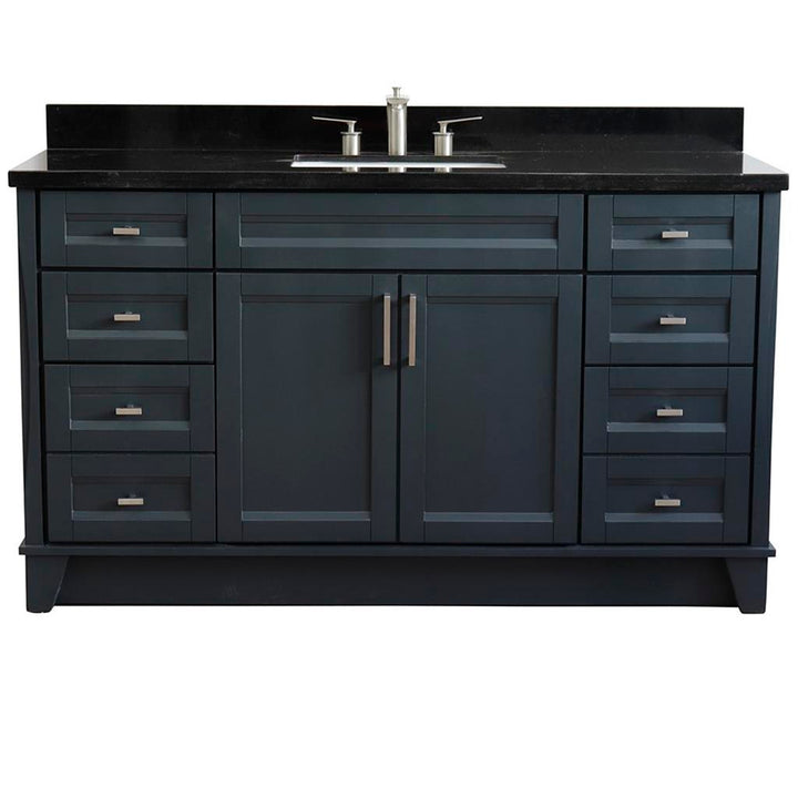Bellaterra Home, Terni 61" Dark Gray Single Vanity, Rectangle Sink, Black Galaxy Granite#top-options_black-galaxy-granite-top