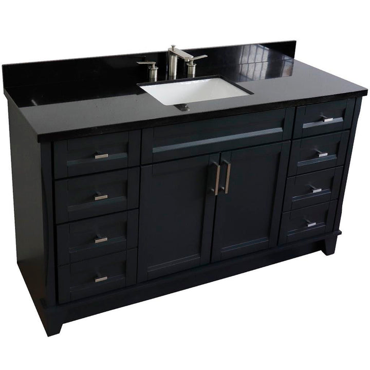 Bellaterra Home, Terni 61" Dark Gray Single Vanity, Rectangle Sink, Black Galaxy Granite#top-options_black-galaxy-granite-top