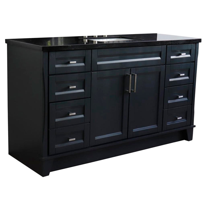 Bellaterra Home, Terni 61" Dark Gray Single Vanity, Rectangle Sink, Black Galaxy Granite#top-options_black-galaxy-granite-top
