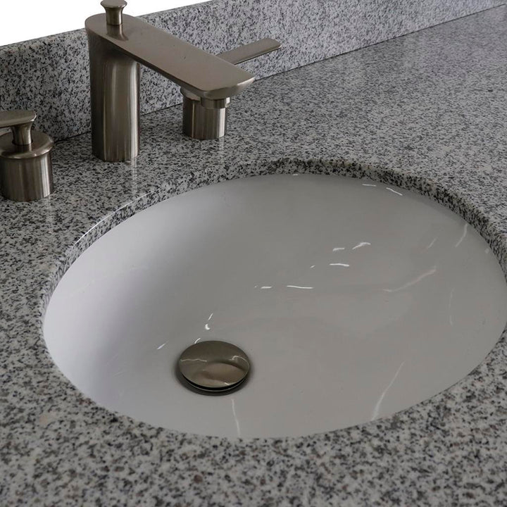Bellaterra Home, Terni 61" Dark Gray Single Vanity, Oval Sink, Gray Granite#top-options_gray-granite-top