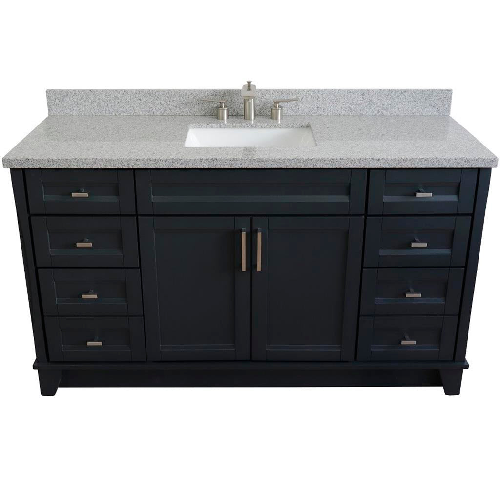 Bellaterra Home, Terni 61" Dark Gray Single Vanity, Rectangle Sink, Gray Granite#top-options_gray-granite-top