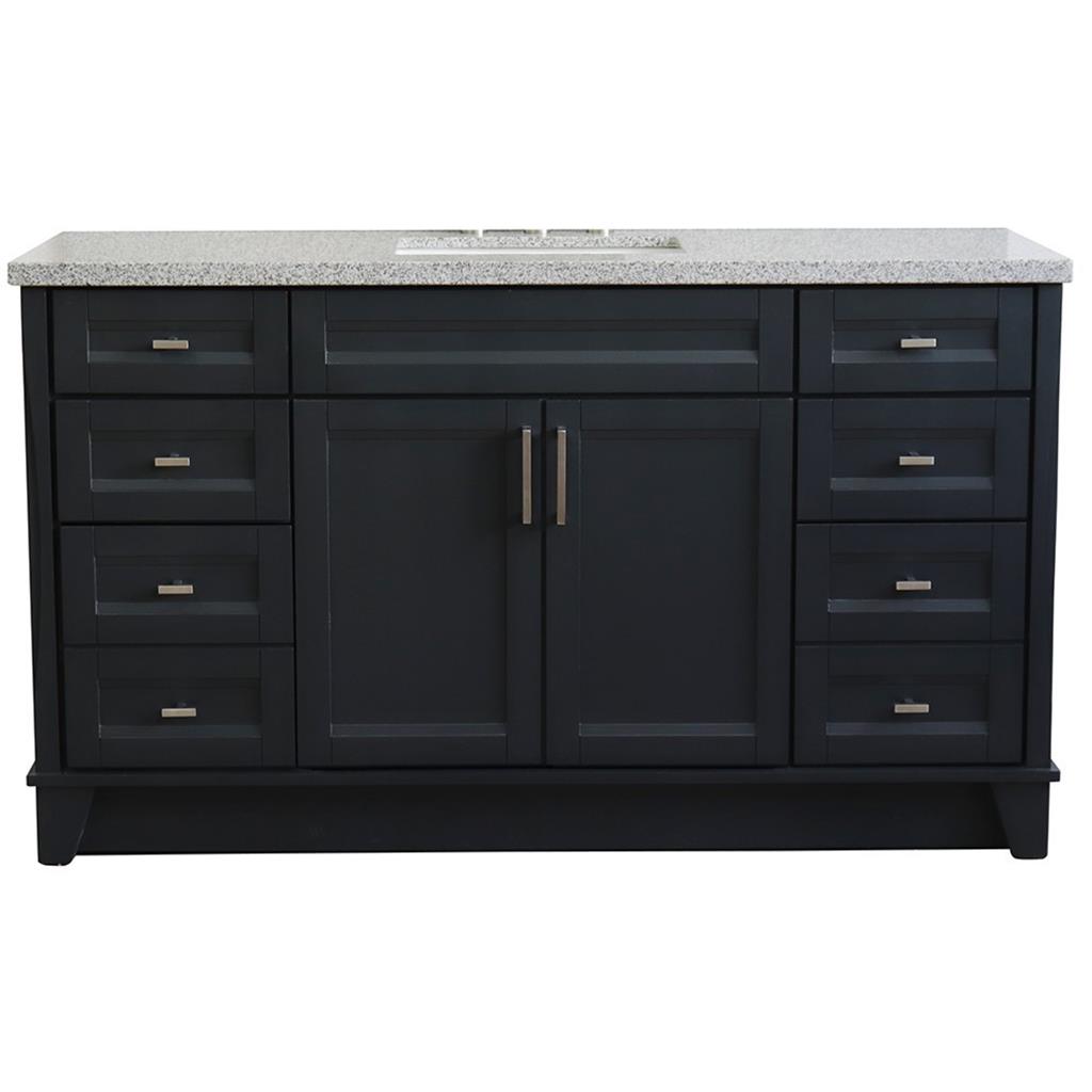 Bellaterra Home, Terni 61" Dark Gray Single Vanity, Rectangle Sink, Gray Granite#top-options_gray-granite-top