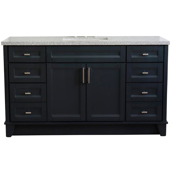 Bellaterra Home, Terni 61" Dark Gray Single Vanity, Rectangle Sink, Gray Granite#top-options_gray-granite-top