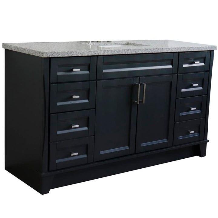 Bellaterra Home, Terni 61" Dark Gray Single Vanity, Rectangle Sink, Gray Granite#top-options_gray-granite-top