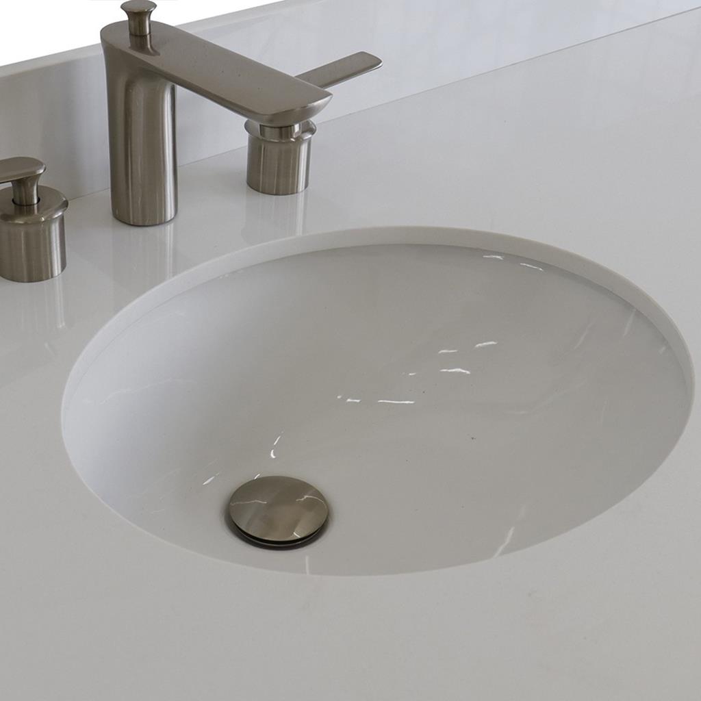Bellaterra Home, Terni 61" Dark Gray Single Vanity, Oval Sink, White Quartz#top-options_white-quartz-top
