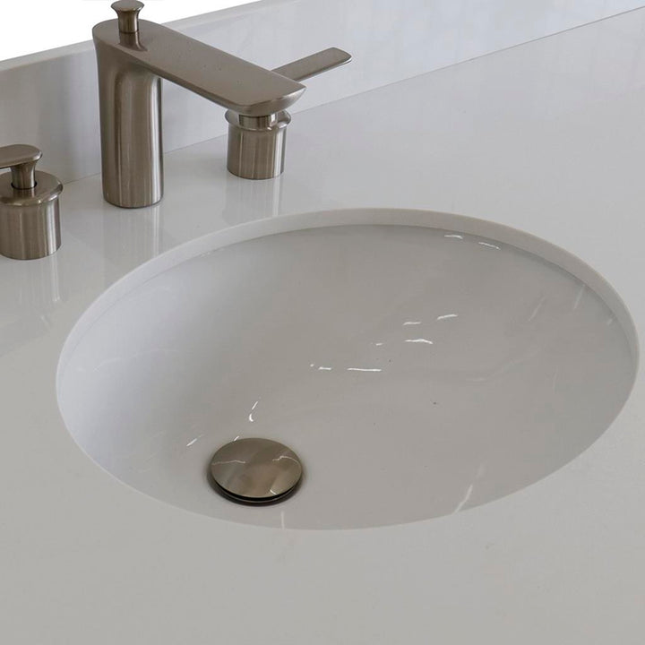 Bellaterra Home, Terni 61" Dark Gray Single Vanity, Oval Sink, White Quartz#top-options_white-quartz-top