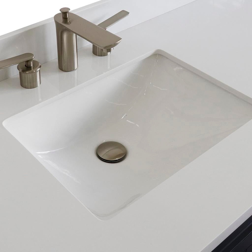 Bellaterra Home, Terni 61" Dark Gray Single Vanity, Rectangle Sink, White Quartz#top-options_white-quartz-top