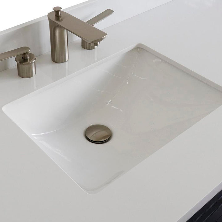 Bellaterra Home, Terni 61" Dark Gray Single Vanity, Rectangle Sink, White Quartz#top-options_white-quartz-top