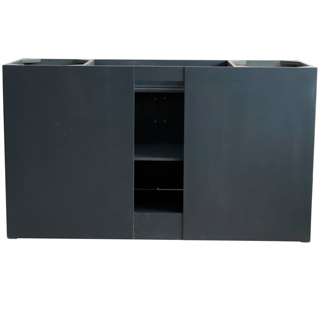 Bellaterra Home, Terni 61" Dark Gray Single Vanity, Rectangle Sink, White Carrara Marble#top-options_white-carrara-marble-top