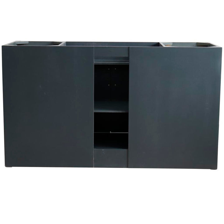 Bellaterra Home, Terni 61" Dark Gray Single Vanity, Rectangle Sink, White Carrara Marble#top-options_white-carrara-marble-top