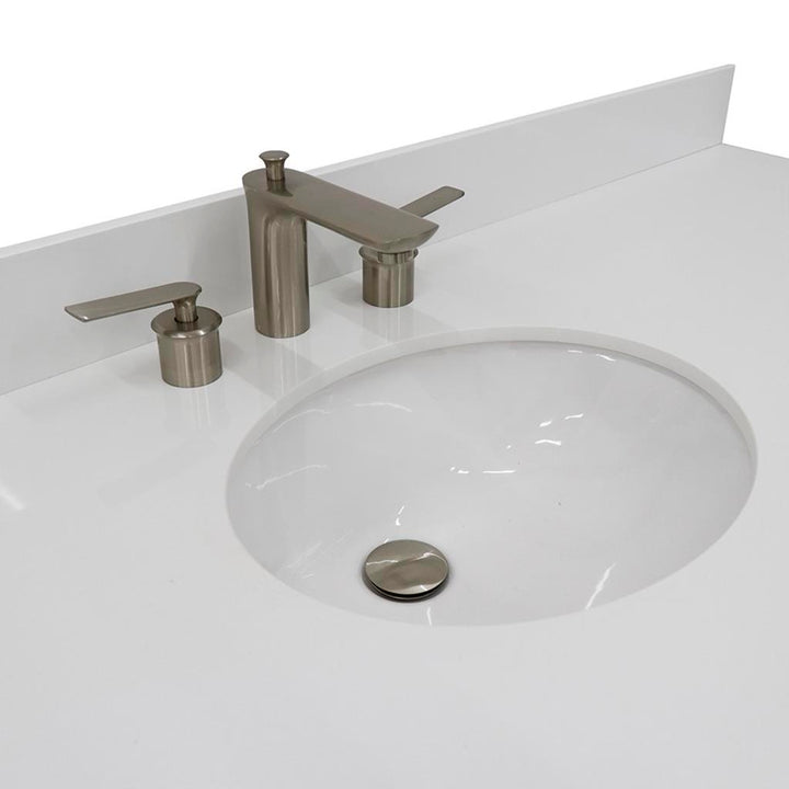 Bellaterra Home, Terni 61" White Single Vanity, Oval Sink, White Quartz#top-options_white-quartz-top
