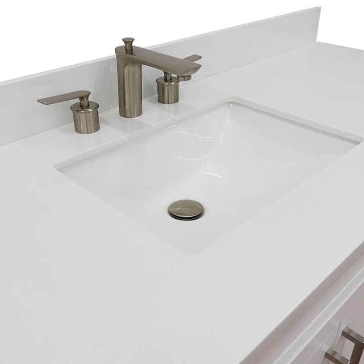 Bellaterra Home, Terni 61" White Single Vanity, Rectangle Sink, White Quartz#top-options_white-quartz-top