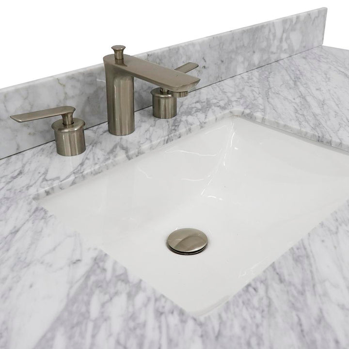 Bellaterra Home, Terni 61" White Single Vanity, Rectangle Sink, White Carrara Marble#top-options_white-carrara-marble-top