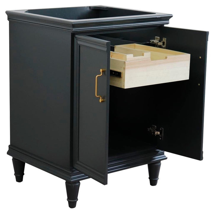 Bellaterra Home, Forli 24" Dark Gray Vanity, Cabinet Only, Cabinet Only (No Top)#top-options_cabinet-only-(no-top)-top