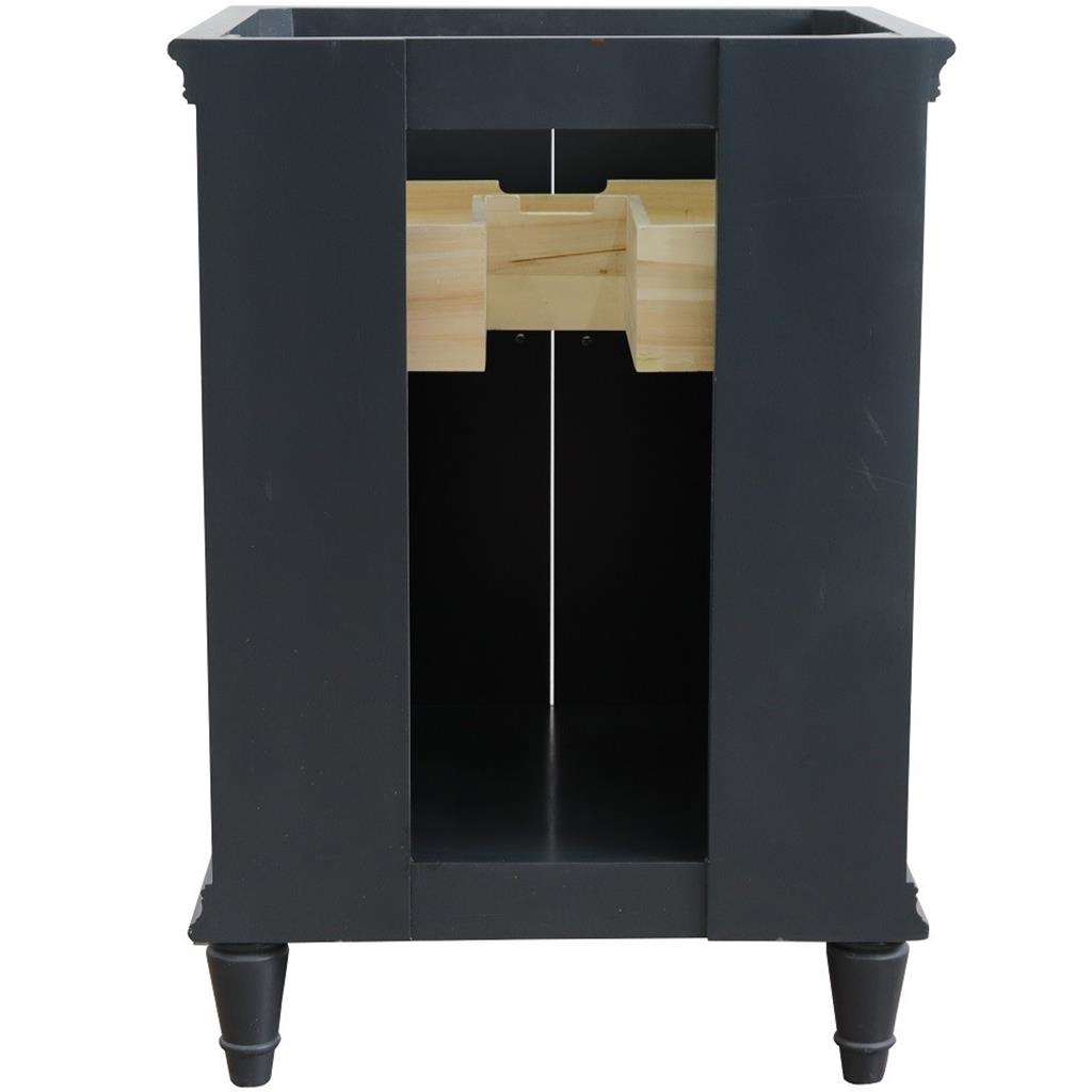 Bellaterra Home, Forli 24" Dark Gray Vanity, Cabinet Only, Cabinet Only (No Top)#top-options_cabinet-only-(no-top)-top