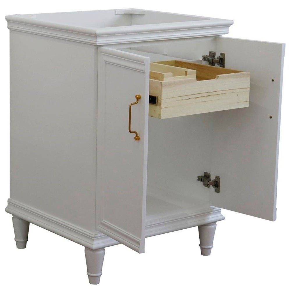 Bellaterra Home, Forli 24" White Vanity, Cabinet Only, Cabinet Only (No Top)#top-options_cabinet-only-(no-top)-top