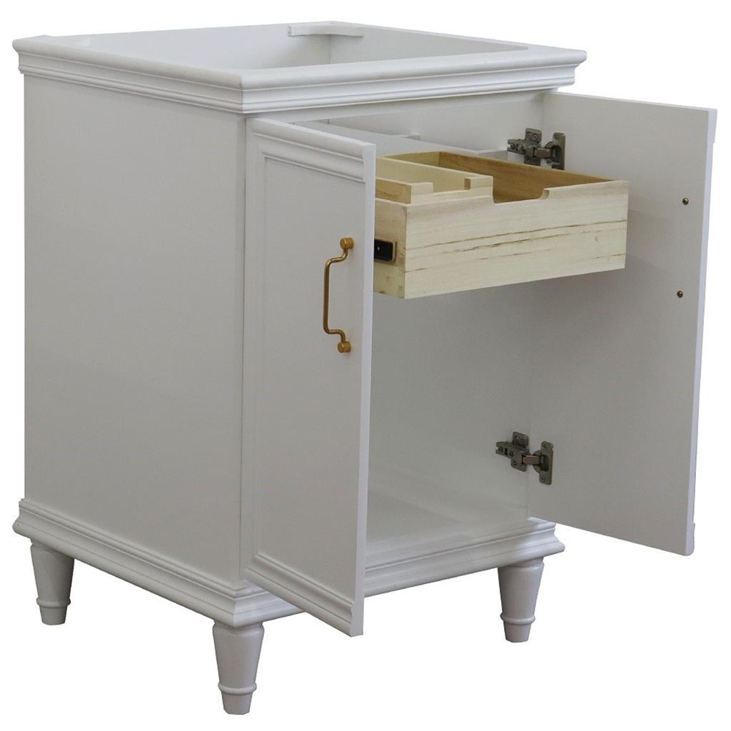 Bellaterra Home, Forli 24" White Vanity, Cabinet Only, Cabinet Only (No Top)#top-options_cabinet-only-(no-top)-top