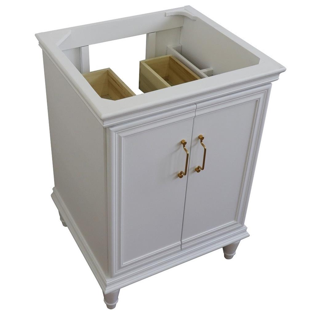 Bellaterra Home, Forli 24" White Vanity, Cabinet Only, Cabinet Only (No Top)#top-options_cabinet-only-(no-top)-top
